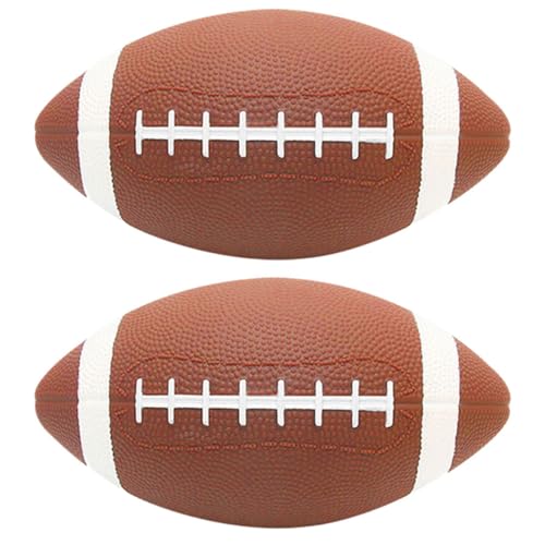 Hemobllo 2Stücke Rugbyball für Training Aufblasbare Rugbybälle Handgenäht für Indoor und Outdoor für Sportspiele Fördern die Rugby Fähigkeiten von Kindern von Hemobllo