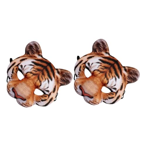 Hemobllo 2Stücke Tigermaske für Halloween und Kostümpartys Realistische Tiermaske für Cosplay Maskerade und Theateraufführungen Auffälliges Partyzubehör von Hemobllo