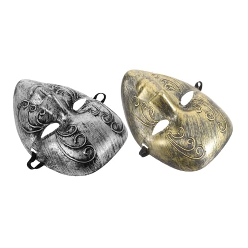 Hemobllo 2Stücke Vintage Vollgesichtsmaske für Maskenball Halloween Bequeme Atmungsaktive Kostümmaske für Themenveranstaltungen Karneval von Hemobllo