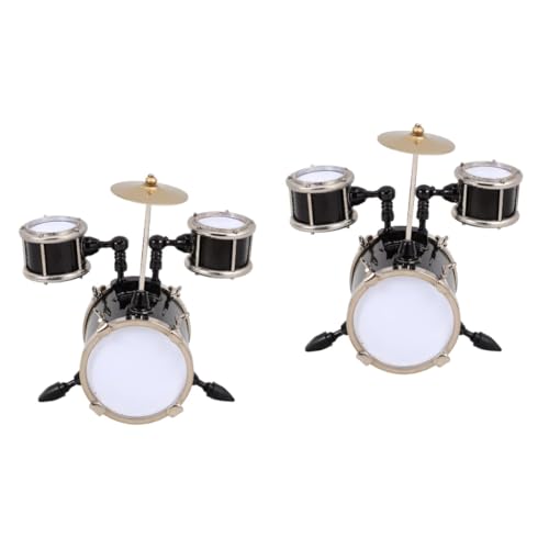 Hemobllo 2stücke Miniatur Schlagzeug Modell Schwarzes Jazz Drum Set Für Puppenhaus Musikinstrument Deko Für Geburtstagsfeiern Und Fotografie Kreative Wohnaccessoires von Hemobllo