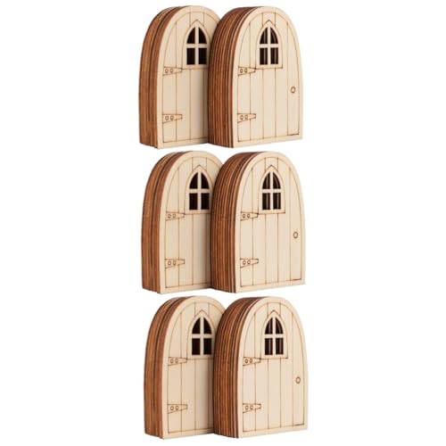 Hemobllo 3 Sätze Dekoratives Modell Miniatur Feenhaustüren Feentüren Puppenhausfenster Mini-puppenhaustür Türdekoration Klein Outdoor- Ornament Winzig Bambus Khaki 20 Stück * 3 von Hemobllo