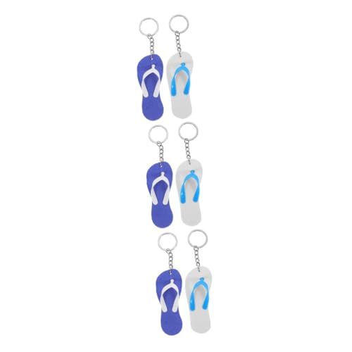 Hemobllo 3 Sätze Tasche Hängende Dekoration Strand Schlüssel Hühner Kinderknallzeug Keyring Key Chain Bläulich Mini-pantoffel-anhänger Luau-gastgeschenke Metall Blue 6 Stück * 3 von Hemobllo