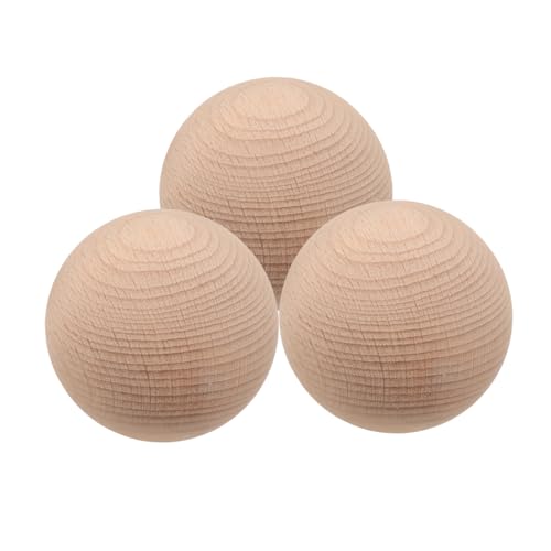 Hemobllo 3 Stück Golfkrocket Bastelkugeln aus Holz Holzkugeln golfbälle Damen Holzkugelverzierungen Mini-Holzkugel runde Kugel Golfballhalter aus Holz Minigolfbälle Holzbällchen Buche Beige von Hemobllo