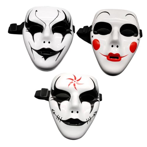 Hemobllo 3 Stück Handbemalte Halloween Cosplay Masken Teiliges Leichte Bequeme Party Requisiten für Erwachsene Kreative Fuchsdesigns Langlebige Kostüm Maskerade für Bühne und von Hemobllo