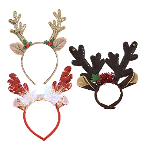 Hemobllo 3 Stück Luminöses Weihnachts Haarreif Teilig mit Rentiergeweih Universeller Stirnband Kopfschmuck für Erwachsene und Handgefertigter Langlebiger Party Haarschmuck Zufällige Farbe Hemobllo 3 Stück Luminöses Weihnachts Haarreif Teilig mit Rentiergeweih Universeller Stirnband Kopfschmuck für Erwachsene und Handgefertigter Langlebiger Party Haarschmuck Zufällige Farbe von Hemobllo