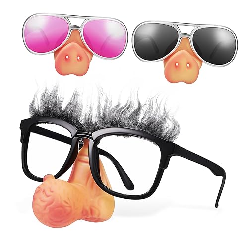 Hemobllo 3 Stück Lustige Partybrillen Teilig mit Schweinenase für Erwachsene und Kreative Foto Requisiten Leichte und Tragbare Cosplay Accessoires für Karneval Halloween Geburtstagsfeier von Hemobllo