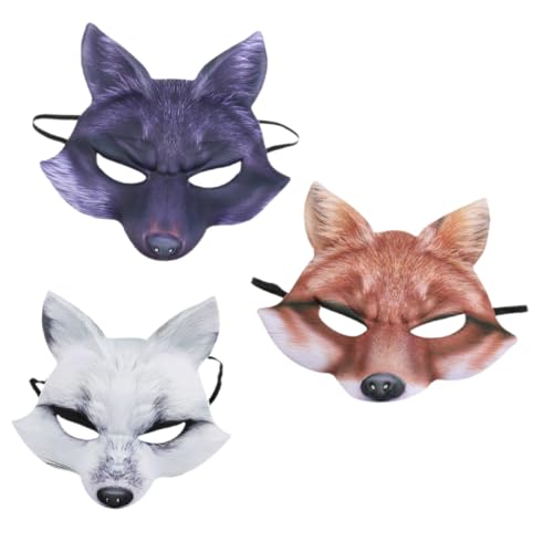 Hemobllo 3 Stück Teiliges Eva Halbgesichts Fuchsmaske Weiß Gelb Schwarz Leichte Party und Halloween Maske mit Elastischem Band für Cosplay Karneval Fasching und Maskerade Hemobllo 3 Stück Teiliges Eva Halbgesichts Fuchsmaske Weiß Gelb Schwarz Leichte Party und Halloween Maske mit Elastischem Band für Cosplay Karneval Fasching und Maskerade von Hemobllo