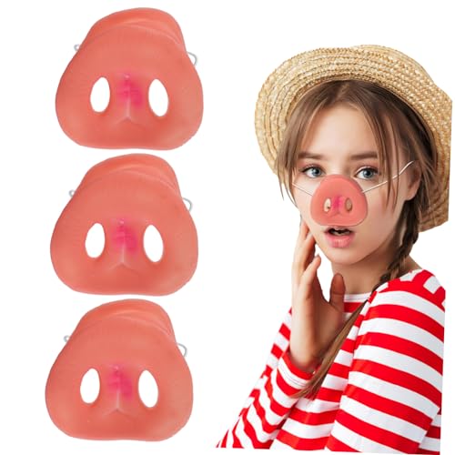 Hemobllo 3 Stück Teiliges Pig Cosplay mit Elastischem Band Weiche Vinyl Schweinenase Verstellbar Leichte Tiermaske für Karneval Party Rollenspiel und Maskerade Hemobllo 3 Stück Teiliges Pig Cosplay mit Elastischem Band Weiche Vinyl Schweinenase Verstellbar Leichte Tiermaske für Karneval Party Rollenspiel und Maskerade von Hemobllo