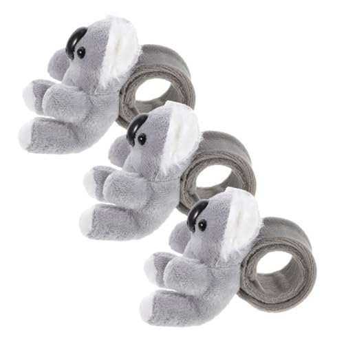 Hemobllo 3 Stücke Slap-armband Partyzubehör-korb Stofftier-armband Mädchen Geburtstagsfeier Thematische Gastgeschenke Schlagarmbänder Für Light Grey Plüsch von Hemobllo