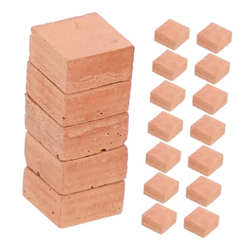 Hemobllo 30 Stück Miniatur-Essens- Und Spielzeugszenen Miniaturbausteine Ziegel Für Die Landschaftsgestaltung Miniaturziegel Mini-roter Backstein Spielsteine Light Brown Ton von Hemobllo