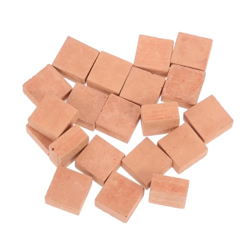 Hemobllo 30 Stück Miniatur-Essens- und Spielzeugszenen Landschaftsgestaltung Ziegel Mini- Spielsteine kleine Ziegelsteine Miniatur-Wandziegel Ton Light Brown von Hemobllo