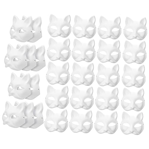 Hemobllo 30Stücke DIY Katzenmasken Leere Handbemalte Masken für Halloween Kostüm Cosplay und Maskerade Party für Kreative und Schulprojekte mit Elastischem Gummiband Hemobllo 30Stücke DIY Katzenmasken Leere Handbemalte Masken für Halloween Kostüm Cosplay und Maskerade Party für Kreative und Schulprojekte mit Elastischem Gummiband von Hemobllo