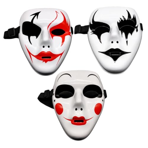 Hemobllo 3Stücke Handgemalte Halloween Masken Dekorative Cosplay Masken für Kostümpartys Karneval Halloween für Erwachsene Teenager Kreative Party Gefälligkeiten von Hemobllo