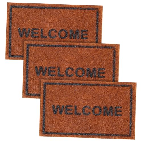 Hemobllo 3Stücke Mini Bodenmatte Puppenhaus Braunes Teiliges Zubehör für Szenen Ansprechendes Design und Puppenhaus Fans von Hemobllo