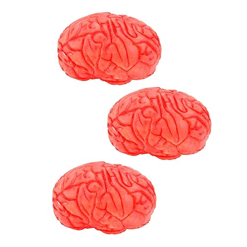 Hemobllo 3Stücke Teiliges Realistischer Menschlicher Gehirne Gruselige Halloween Dekoration Blutige Requisiten für Partys Bars und Schlafzimmer Langlebiges Vinylmaterial Lebensechte von Hemobllo