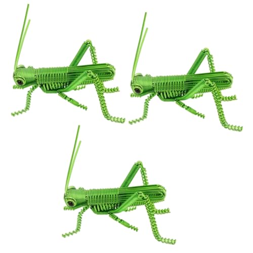 Hemobllo 3stücke Realistische Aluminium Insektenfigur Für Dekoration Lebensechte Heuschreckenfigur Als Kunstobjekt Für Zuhause Büro Und Simulation Figur Für Tierliebhaber von Hemobllo