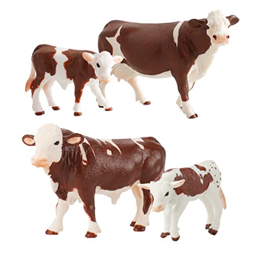 Hemobllo 4 STÜCKE Teiliges Realistische Kuh Modelle aus Hochwertigem Material Pädagogisches Bauernhoftier für und Tiererkennung Sicher und Langlebig von Hemobllo