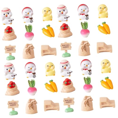 Hemobllo 4 Sätze Entzückende Kükenfiguren Dekorationen Hühnchenspielzeug Miniatur Dorf Klein Hühnerfigur Neuartige Kükenfiguren Mini-küken-dekore Harz 9 Stücke * 4 von Hemobllo