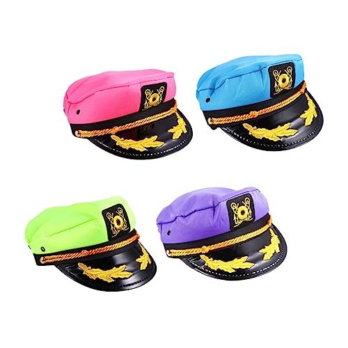 Hemobllo 4 Stck Teiliges Sailor Hat für Damen und Herren Leichte Kapitänsmütze in Blau Grün und Atmungsaktiv für Cosplay und Themenpartys von Hemobllo