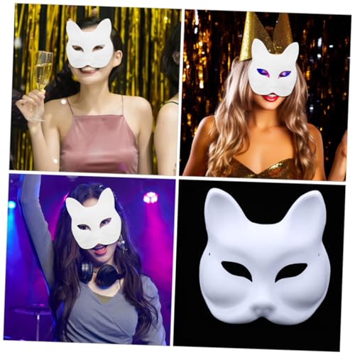 Hemobllo 4 Stück DIY Papiermasken Blanko Masken zum Bemalen Umweltfreundliche Bastelmasken für Fasching Maskenball Partydeko Unbemalte Masken für Kreative Kunstprojekte von Hemobllo