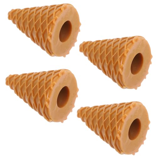 Hemobllo 4 Stück Knusprige Eistüten Dekoration Cooles Rollenspiel Eiscreme Realistische Künstliche Lebensmittel Mini Lebensmittelherstellungsset Rollenspiel Ton Simulierte von Hemobllo