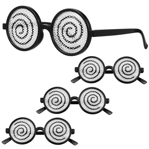 Hemobllo 4 Stück Lustige Partybrille mit Rundem Rahmen Leichte und Langlebige Novelty Eyeglasses für Erwachsene Bequemes Tragen für Foto Requisiten und Festlichkeiten von Hemobllo
