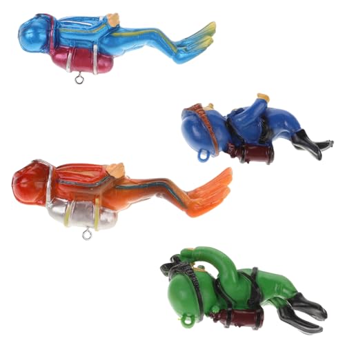 Hemobllo 4 Stück Teiliges Aquarium Schwimmender Taucher Kreative Kleine Fischbehälter Ornamente Langlebige Leicht zu Reinigende Schwimmende Modelle für Lebendige Aquarienlandschaften von Hemobllo