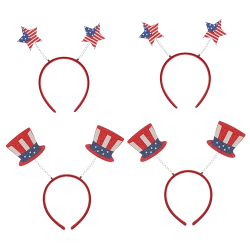Hemobllo 4 Stück Teiliges Haarspangen mit Amerikanischer Flagge Leichte Bequeme Haarreifen für Festivals und Partys Patriotisches Design mit Stern und Hutmotiven für Geburtstag und Kostüme Hemobllo 4 Stück Teiliges Haarspangen mit Amerikanischer Flagge Leichte Bequeme Haarreifen für Festivals und Partys Patriotisches Design mit Stern und Hutmotiven für Geburtstag und Kostüme von Hemobllo