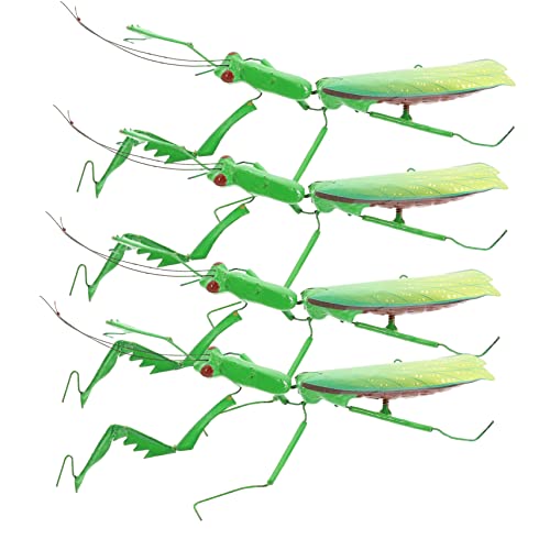 Hemobllo 4 Stück Teiliges Realistisches Mantis Modell Langlebige Insektenfiguren aus Hochwertigem Material Detailgetreue Garten und Schreibtischdekoration Kindgerechtes für Bildungszwecke von Hemobllo