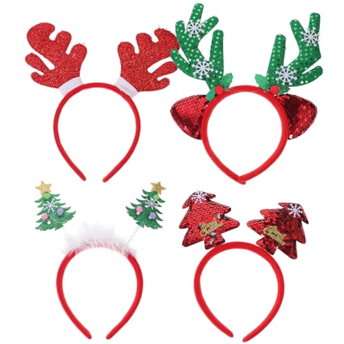 Hemobllo 4 Stück Weihnachtliche Haarreifen Rentiergeweih und Weihnachtsbaum Kopfschmuck Weiches Material Bequem für Erwachsene und Festliche Party und Cosplay Accessoires Hemobllo 4 Stück Weihnachtliche Haarreifen Rentiergeweih und Weihnachtsbaum Kopfschmuck Weiches Material Bequem für Erwachsene und Festliche Party und Cosplay Accessoires von Hemobllo