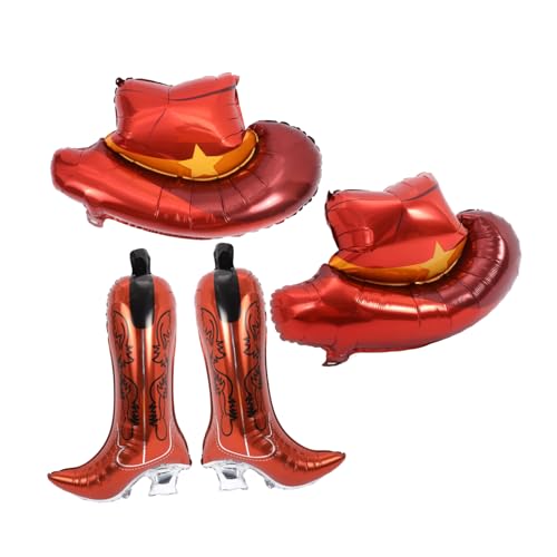 Hemobllo 4 Stück Western Folienballons Teiliges mit Cowboyhut und Stiefel Ballons Aufblasbare Western Partydekoration Wiederverwendbar Luftdicht Verschließbar für Geburtstagsfeiern und Hemobllo 4 Stück Western Folienballons Teiliges mit Cowboyhut und Stiefel Ballons Aufblasbare Western Partydekoration Wiederverwendbar Luftdicht Verschließbar für Geburtstagsfeiern und von Hemobllo
