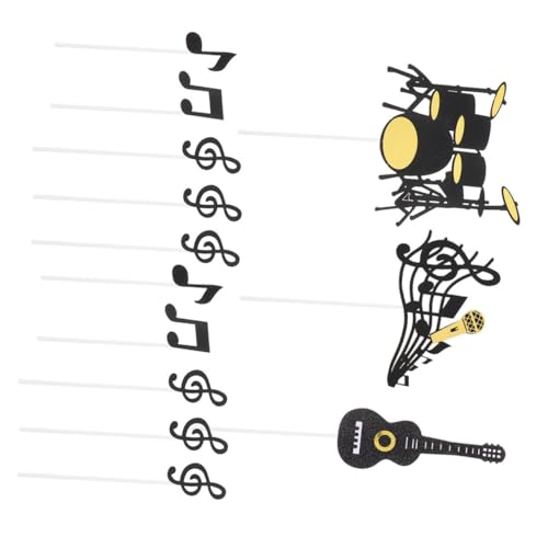 Hemobllo 40 Stück Teiliges Musik Cake Topper aus Papier mit Noten und Gitarren Einfache Anwendung Vielseitige Geburtstags und Partydekoration für Kuchen und Geeignet für Altersgruppen von Hemobllo