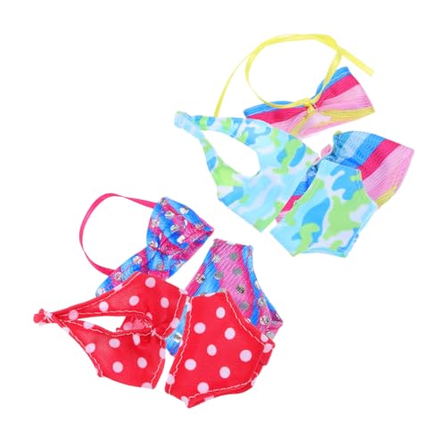 Hemobllo 4Sätze Puppenbadeanzug Teiliges Sommer Badeoutfit für Puppen und Puppen Stylische und Bikini Sets für Strandurlaub und Puppenfotografie Langlebig von Hemobllo