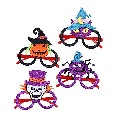 Hemobllo 4Stücke Halloween Brillen mit Kürbis Spinne und Motiven Lustige Cosplay Eyewear für Halloween Partys und Kinderfeiern von Hemobllo