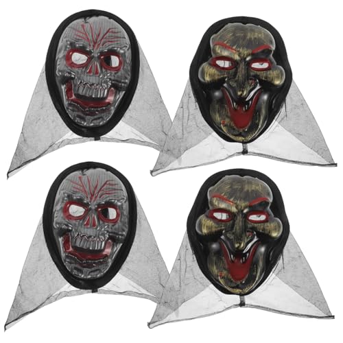 Hemobllo 4Stücke Halloween Gruselige Masken für Kostümpartys Realistische Maskerade Masken für Schaurige Auftritte bei Halloween Feiern Zufällige Farben von Hemobllo