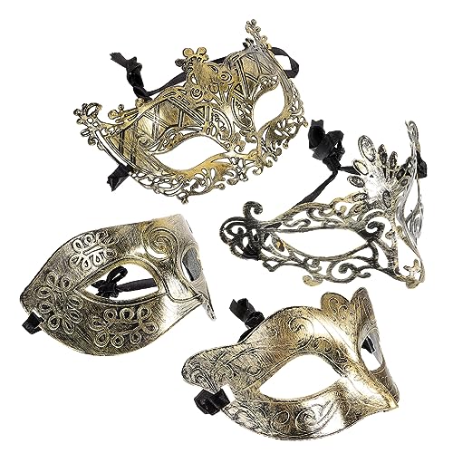 Hemobllo 4Stücke Retro Maske Kreative Kostüm Party Requisite für Tanzpartys Halloween Fotografie Tiermasken Dekorative Maske für Damen Herren Vintage Design von Hemobllo