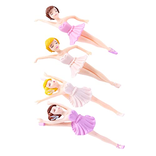 Hemobllo 4Stücke Teiliges Ballerina Figuren Elegante Kuchendekoration für Geburtstagsfeiern Verschiedene Designs und Hochwertiges Material Langlebig und Charmant von Hemobllo