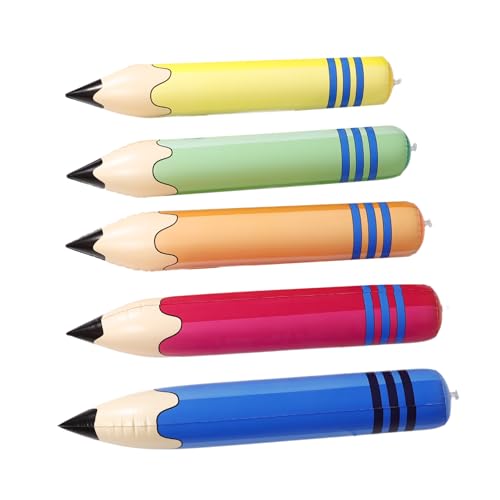 Hemobllo 5 Stück Aufblasbare Jumbo Bleistift Spielzeuge Teiliges Große PVC Buntstifte Deko Schulanfang Kindergeburtstag Party Dekorationen Hängende Riesen Bleistift Requisiten von Hemobllo