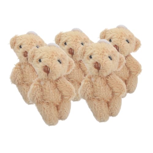 Hemobllo 5 Stück Partygeschenke tragen Bär Plüsch Bär Schlüsselanhänger Mini-Kuscheltiere Minibär Schlüsselanhänger Bär ausgestopfter Bär Miniatur-Kuscheltiere Khaki von Hemobllo