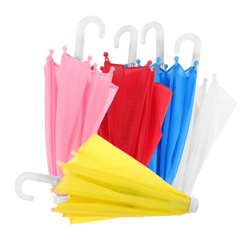 Hemobllo 5 Stück Teiliges Bunter Mini Regenschirme Puppenaccessoires Dekorative Miniatur Schirme für Haus und Fotografie Farbenfrohe Kleine Schirme in Rot Gelb Geeignet für Puppenhäuser von Hemobllo