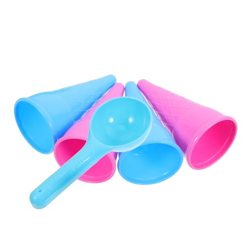 Hemobllo 5 Stück Teiliges Eisbecher Spielset für Bunte Eislöffel aus Umweltfreundlichem Kunststoff Sicheres Strandspielzeug für Jungen und Mädchen Fördert Kreativität und Zufällige Farbe von Hemobllo