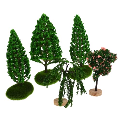 Hemobllo 5 Stück Teiliges Miniatur Landschaftsbaum Lebensechte Mini Bäume für Diorama und Modellbau Vielseitige Miniatur Pflanzen Deko für Garten Puppenhaus Balkon Innen und Außenbereich von Hemobllo