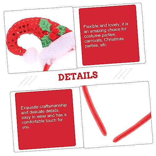 Hemobllo 5 Stück Teiliges Weihnachts Santa Hut Haarband Weihnachtsmütze Stirnband mit Weihnachtlichen Stoffelementen Süßer Haarschmuck für Festliche Partys und Weihnachtsfeiern von Hemobllo