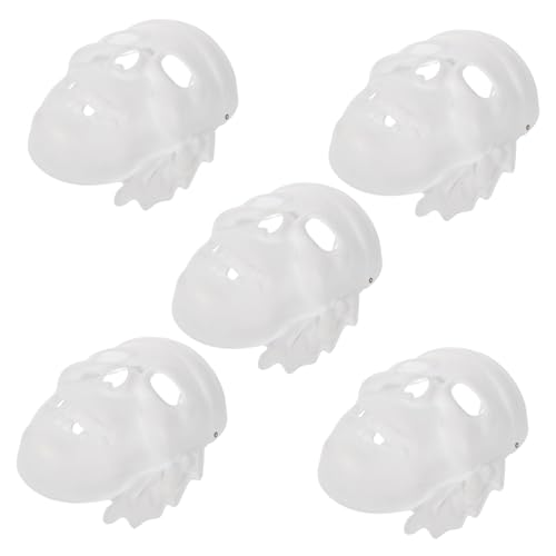 Hemobllo 5 Stück Unbemalte DIY Piratenmasken aus Papiermasse Bemalbare Masken für Kindergeburtstag Karneval Kostüm Party Maskenball Bastelset für Kreative Verkleidungen von Hemobllo