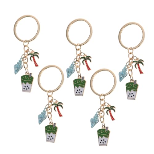 Hemobllo 5 Stücke Metall Keychain Hawaii Keychain Party Keychain Zink Legierung Kokosnüsse Baum Schlüssel Kette von Hemobllo
