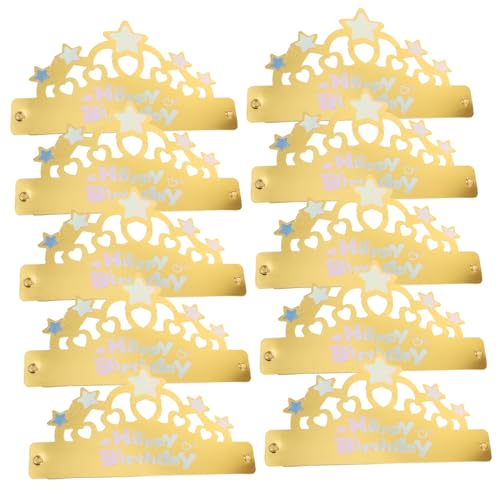 Hemobllo 50 Stück Goldener Geburtstagshut Mini Krone Hut Bulk Hüte Kinderkrone Erwachsene Geburtstagskrone Kindergeburtstagskrone Party Kopfbedeckung Geburtstagshut Requisiten Papier von Hemobllo