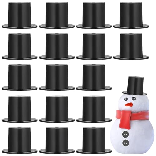 Hemobllo 50 Stück Mini-hüte, Weihnachts-diy-dekorative Schneemann-hüte, Kunststoff-miniatur für Partybedarf, 0,91 X 0,63 Zoll, Schwarz von Hemobllo