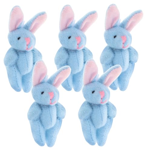 Hemobllo 5Stücke Teiliges Mini Plüschkaninchen Niedliche Ausgestopfte Tierfiguren mit Kurzem Lanyard für Hochzeiten Ostern Handlich von Hemobllo