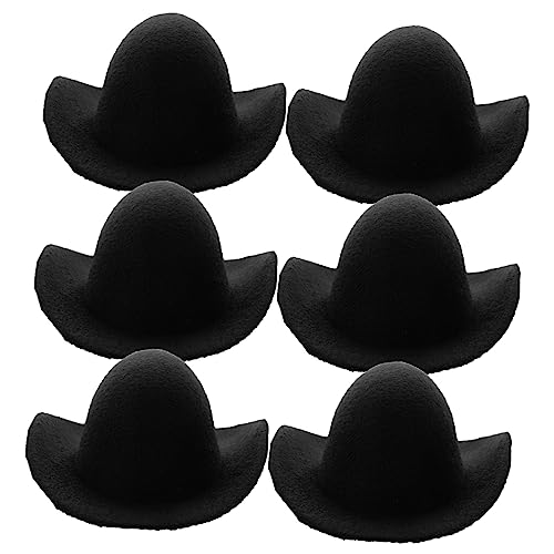 Hemobllo 6 Stück Mini-cowboyhut Cowgirl -hüte Western Mini Cowgirl Hut Kleine Cowboyhüte -Cowboy-Hut Puppe Cowboyhut Mini-cowboyhüte Für Partys Cowboyhut Klein Mini-hüte Stoff Schwarz von Hemobllo