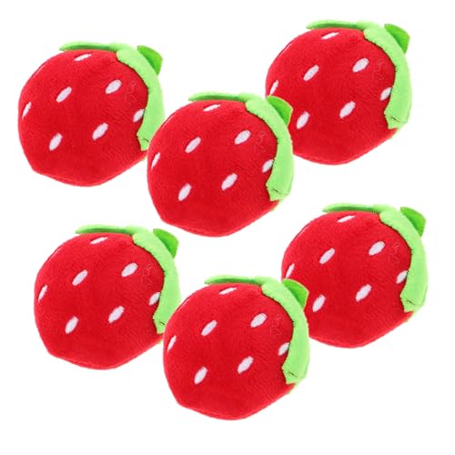 Hemobllo 6 Stück Teiliges Erdbeer Plüschtier Weiche Mini Kuschelfrüchte DIY Freundliche Stoffbeeren für Kleidung und Haaraccessoires Tragbare Spielzeuge Süße Geburtstags Mitgebsel von Hemobllo